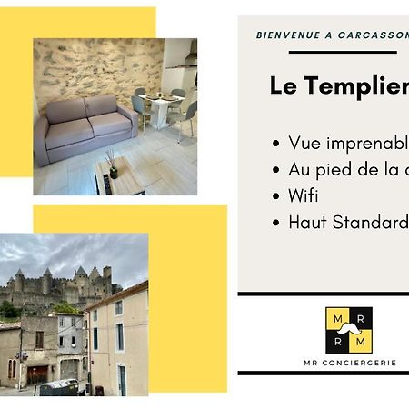 Le Templier Vue Cite Pied Cite Medievale Neuf Carcassonne Buitenkant foto
