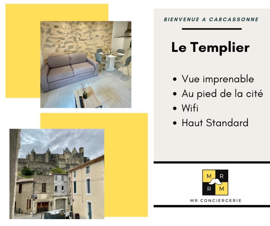Le Templier Vue Cite Pied Cite Medievale Neuf Carcassonne Buitenkant foto